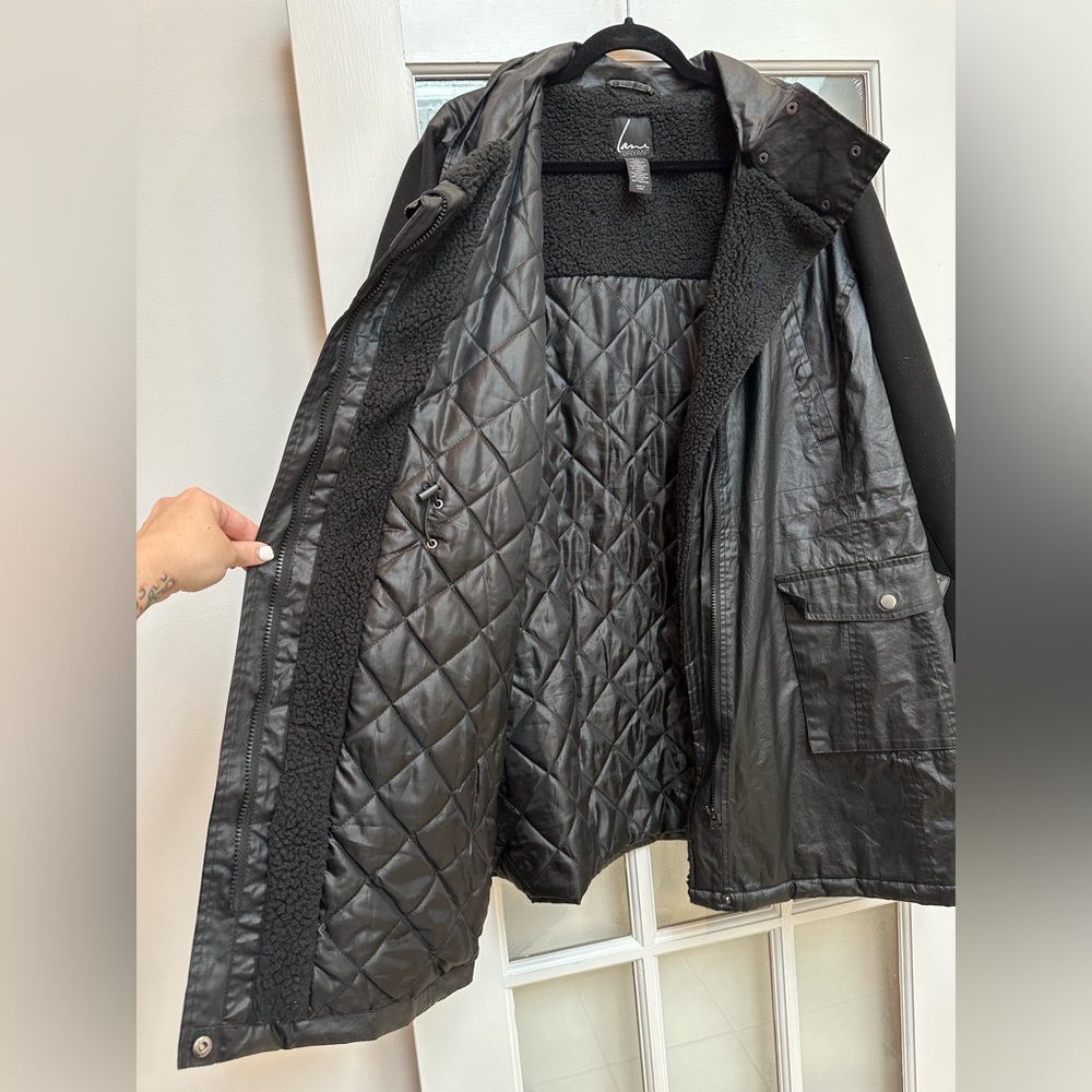 Lane Bryant Women's Black Mid-weight Winter Quilted Warm Jacket Plus Size 22 24 - Picture 5 of 12